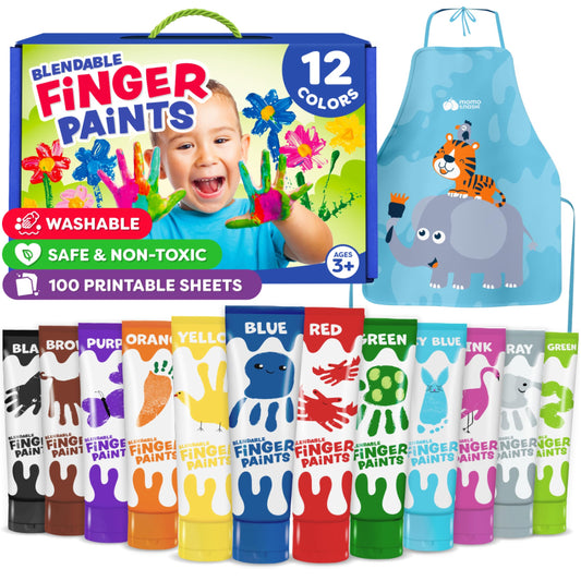 oddler Finger Paint - Washable Paint for Kids 1-3, Finger Painting for Toddlers 1-3 - Non Toxic Baby Safe Toddler Craft Supplies for Hand and Feet - Skin Safe Baby Arts and Crafts for Kids Gifts