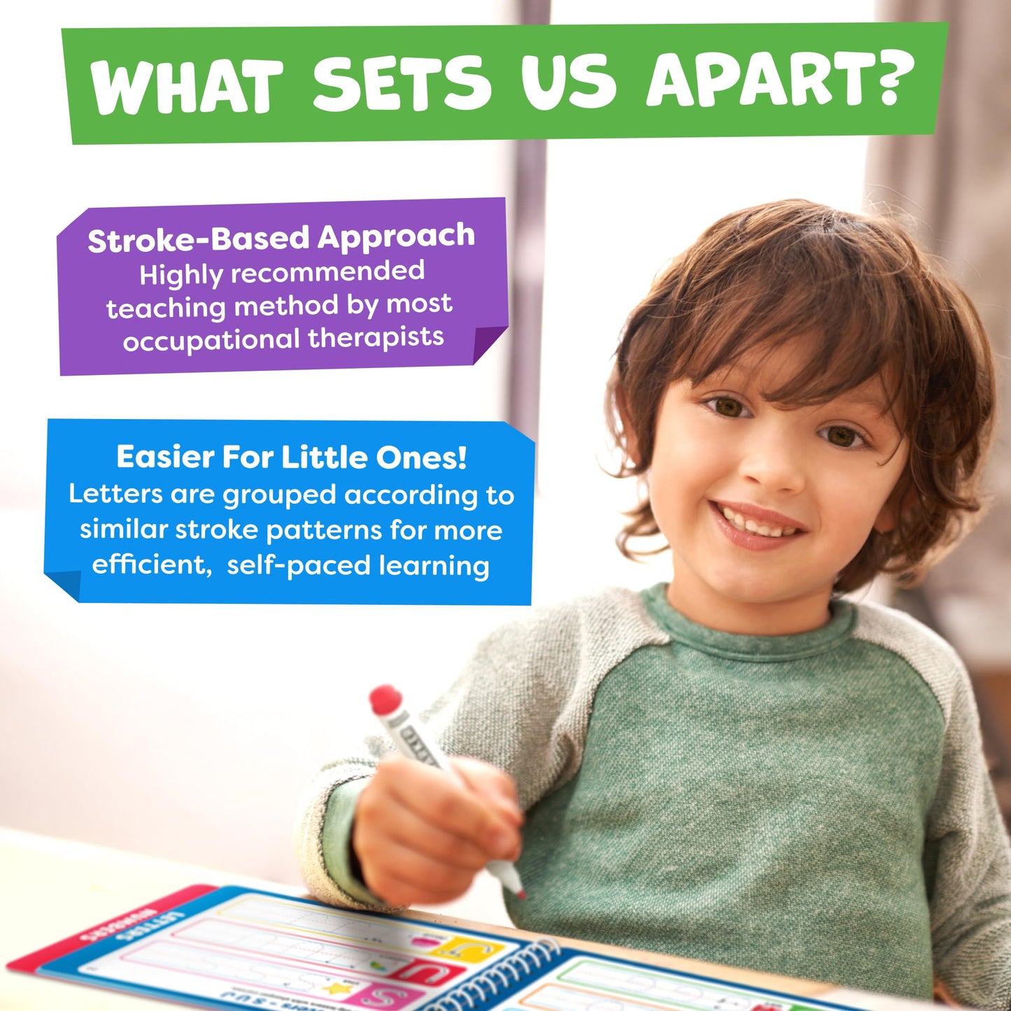 Momo & Nashi Preschool Learning Activities - Letter Tracing Books for Kids Ages 3-5 - Toddler Handwriting Practice - Kindergarten Workbooks for 4 Year Olds, Educational Learning Toys for 3 Year Old