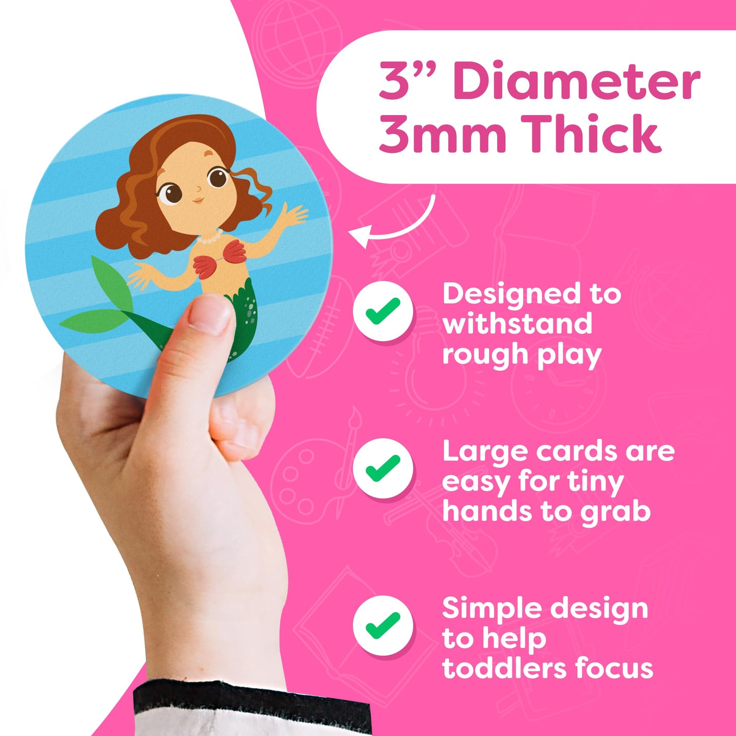 Mermaid Toys for Girls 4-6 Matching Game - Memory Game for Kids - Girls Toys 4-5 - Mermaid Gifts - 4 Year Old Girl Birthday Gifts - Kids Games Preschool Educational Toys