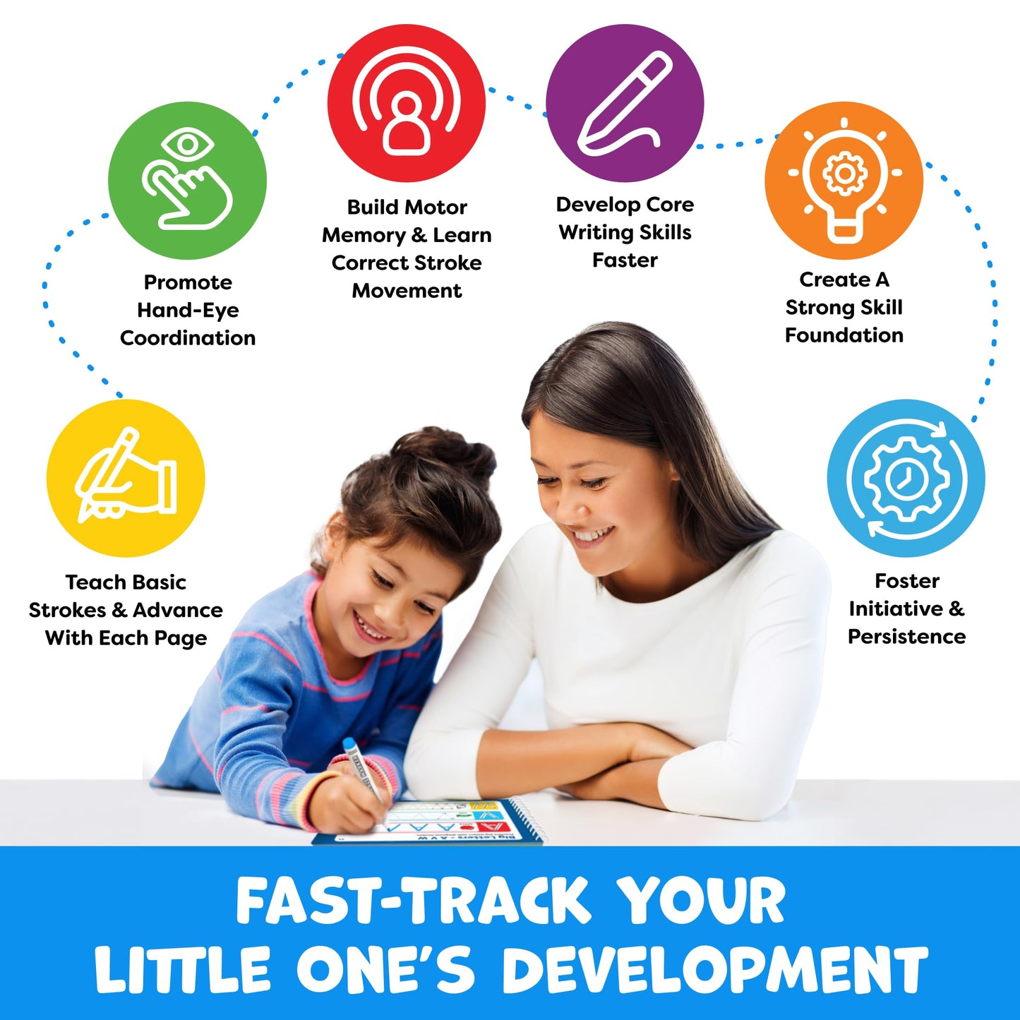 Momo & Nashi Preschool Learning Activities - Letter Tracing Books for Kids Ages 3-5 - Toddler Handwriting Practice - Kindergarten Workbooks for 4 Year Olds, Educational Learning Toys for 3 Year Old