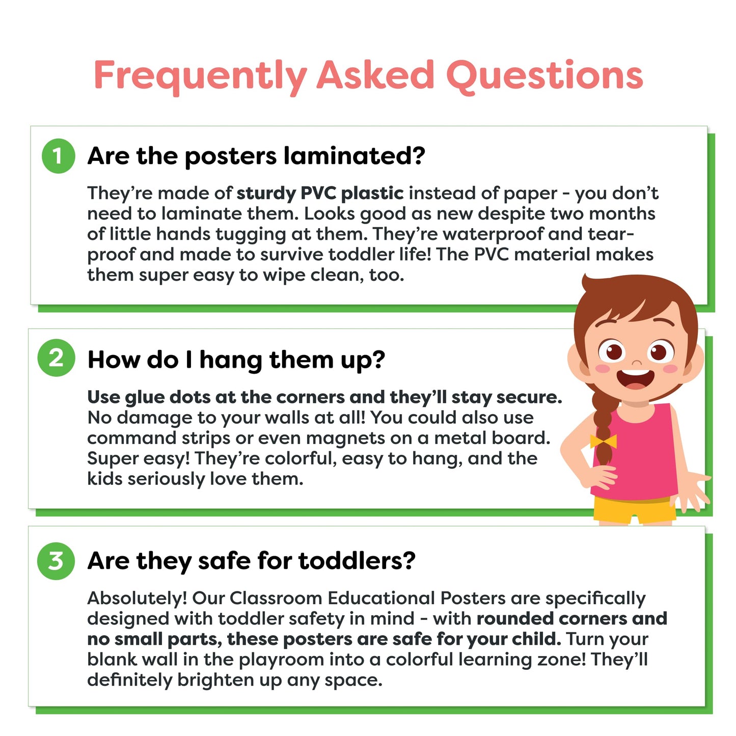 Classroom Educational Posters - 20pcs 16” x 11” - Teacher Classroom Must Haves Supplies Essentials - ABC Alphabet Poster School Supplies - Elementary Kindergarten Preschool Learning Activities